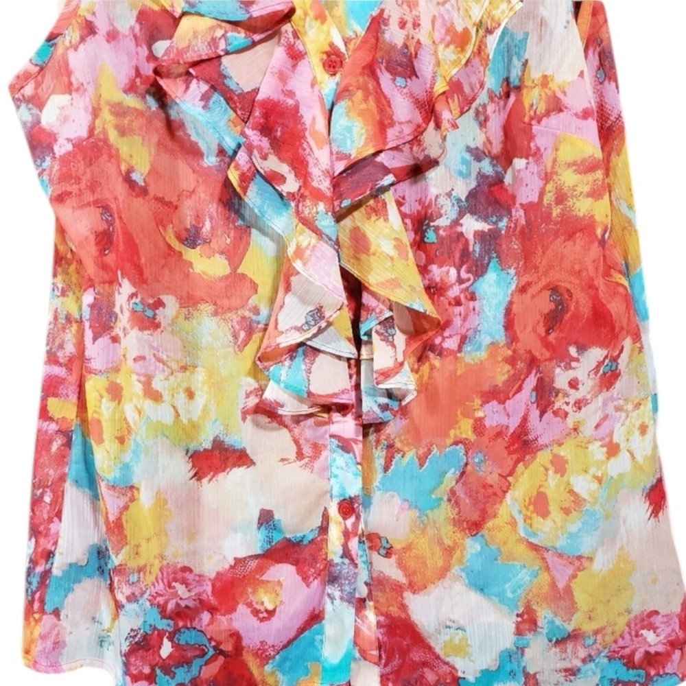 Eric | Floral Ruffle Blouse Sz M EUC - Picture 5 of 12